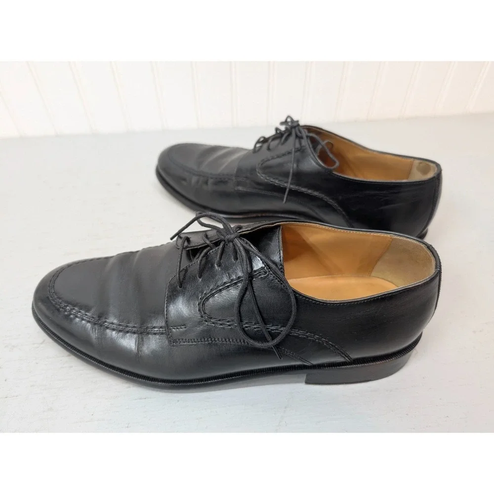 Johnston & Murphy Oxford Dress Shoes Men's Size 9.5M Leather Lace Up Black India
